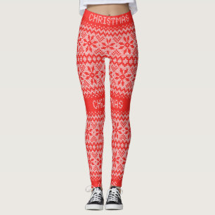 Legging Padrão de Título1 Vermelho/Branco ID208