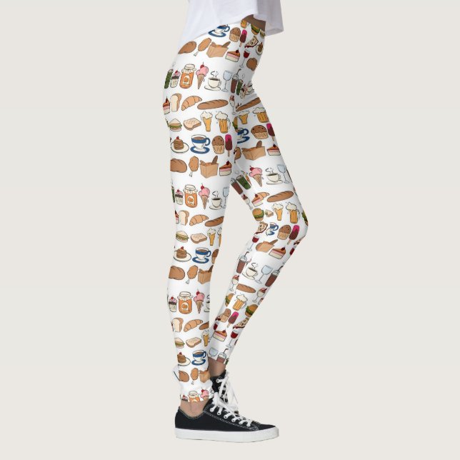Legging Padrão de Todo Tipo de Comida Boa (Direita)