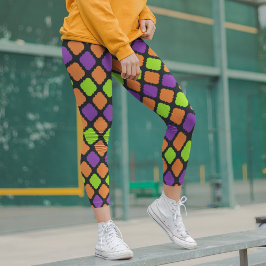 Legging Padrão de Trevo de Quatro Folhas de Halloween Lara