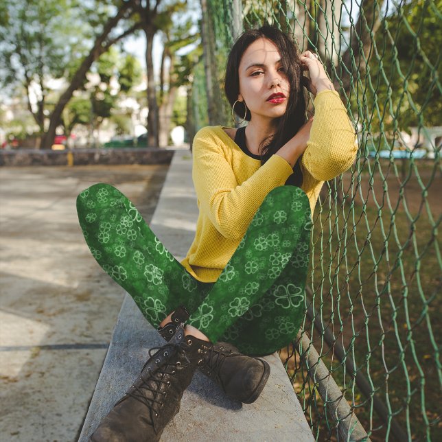 Legging Padrão de trevo verde (Criador carregado)