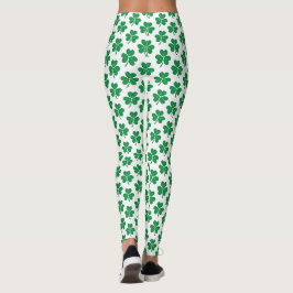 Legging padrão de trevo verde Dia de São Patrício
