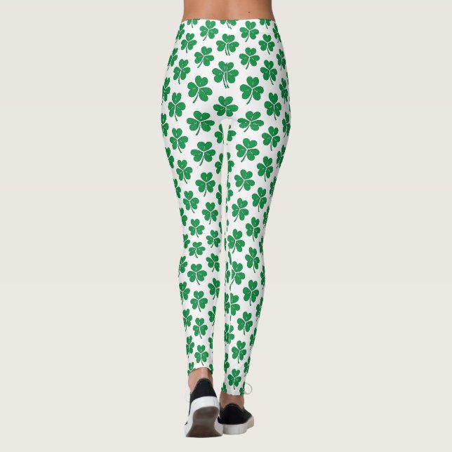 Legging padrão de trevo verde Dia de São Patrício (Verso)