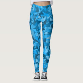 Legging Padrão de Triângulo Azul