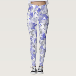 Legging Padrão de Triângulo Cinza Roxo