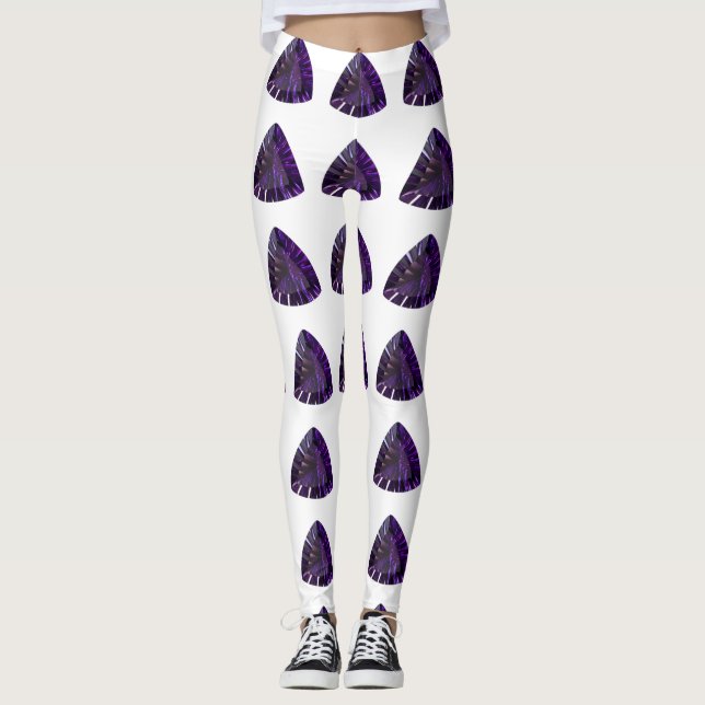 Legging Padrão de triângulo roxo (Frente)