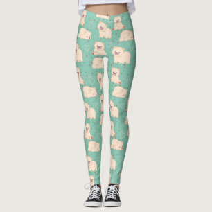 Legging Padrão de Ursos Brancos Bonitos