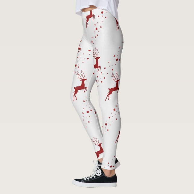 Legging Padrão de veados de Natal (Esquerda)