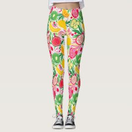 Legging Padrão de Verão de Fruta tropical