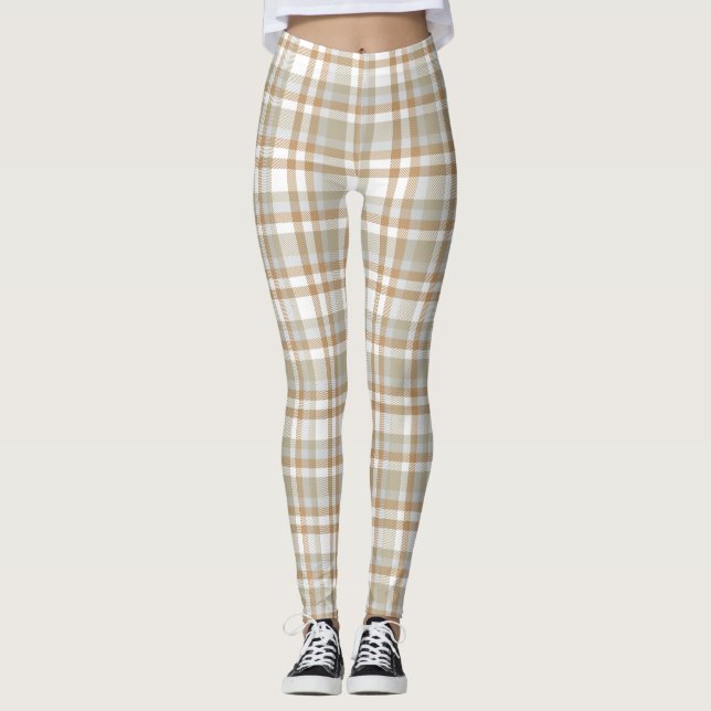 Legging padrão de verificação de tartan de Xadrez (Frente)