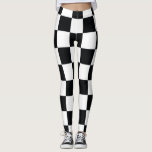 Legging Padrão de Verificação Preto e Branco<br><div class="desc">Leggings de padrão verificadas a preto e branco</div>