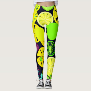Legging Padrão de vibração de frutado colorida
