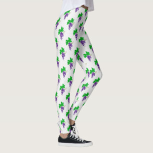 Legging Padrão de Videira Roxa