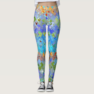 Legging Padrão de Vidro abstrato Mosaico Obtido