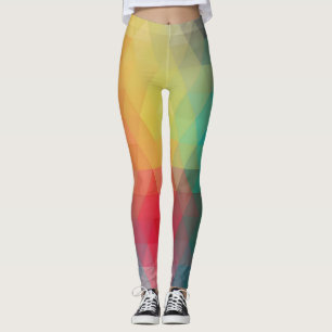 Legging Padrão de Vidro Neon Colorido