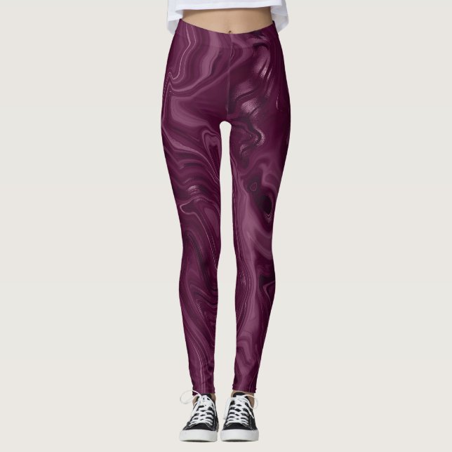 Legging Padrão de Vinho de Amora  (Frente)
