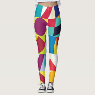 Legging Padrão de Vintagem Geométrica Abstrato Decorativa