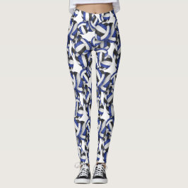 Legging padrão de volleybolas preto azul
