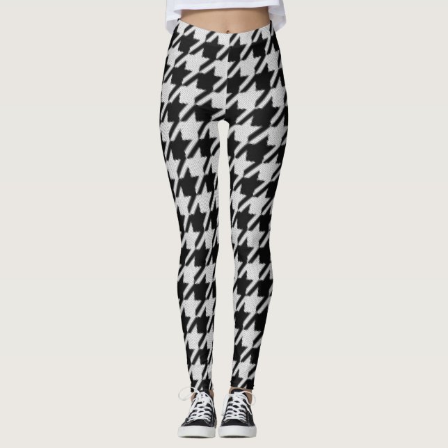 Legging Padrão de Weave Houndstooth (Frente)