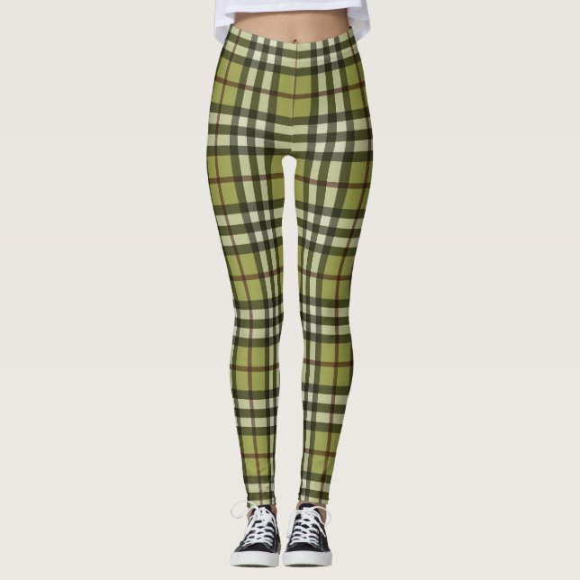 Legging Padrão de Xadrez de outono (Frente)