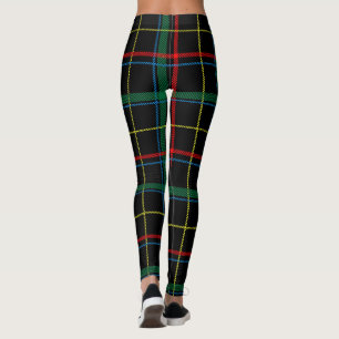 Legging Padrão de xadrez de Tartan, verde e vermelho,
