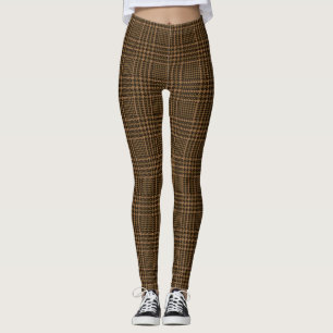 Legging Padrão de Xadrez do Brown Glen Check Houndstooth