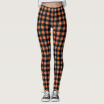Legging Padrão de Xadrez do Dia das Bruxas em Preto e Lara<br><div class="desc">Entre no espírito assustador com essas leggings de xadrez de Halloween em preto clássico e laranja! O padrão ousado de xadrez combina cores festivas com uma vibração moderna e divertida, perfeita para mostrar o seu estilo de Halloween. Quer você esteja se vestindo para uma festa de fantasia ou apenas queira...</div>