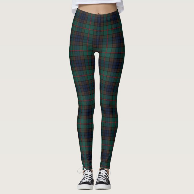 Legging Padrão de Xadrez do Tartan neozelandês (Frente)