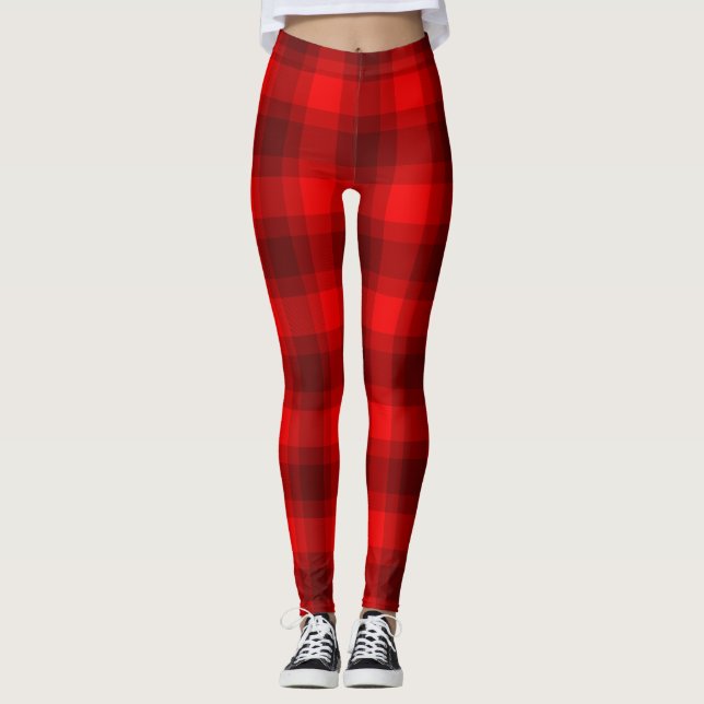 Legging Padrão de Xadrez Red Buffalo (Frente)