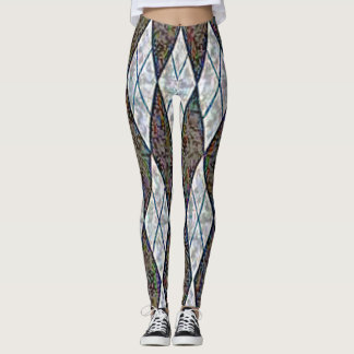 Legging padrão de xadrez rhomboid
