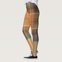 Legging Padrão de Xadrez Tártan de Colheita de Outono Quen