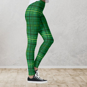 Legging Padrão de Xadrez Verde Moderno-Quic Legal