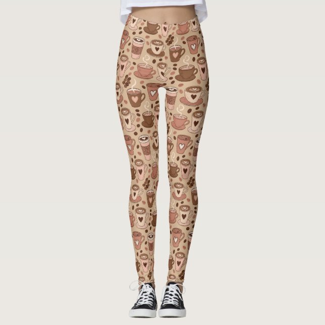 Legging Padrão de Xícara de Café Aconchegante (1) (Frente)
