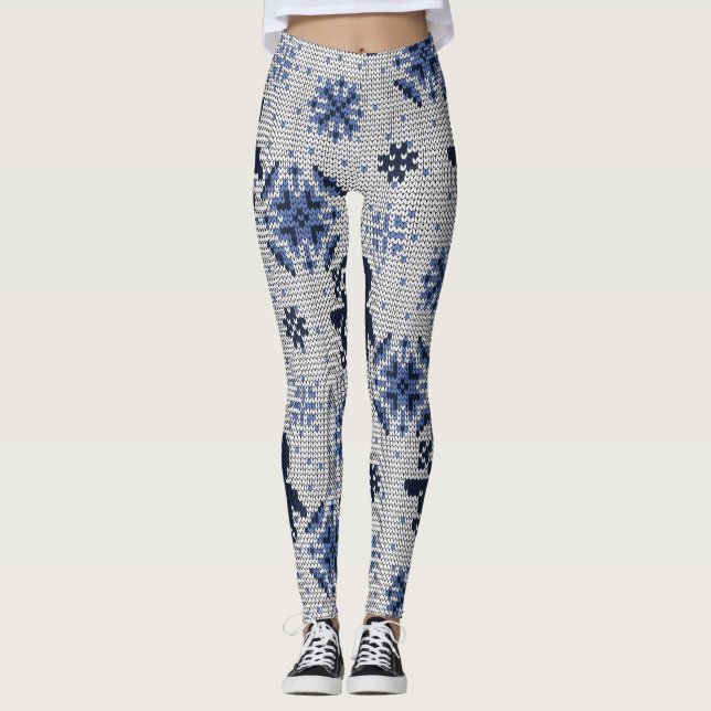 Legging Padrão Decorativo Dos Pinguins De Inverno (Frente)