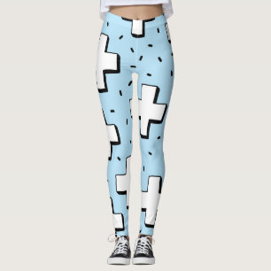 Legging Padrão desenhado à mão com sinais de mais.