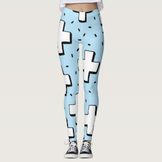 Legging Padrão desenhado à mão com sinais de mais.