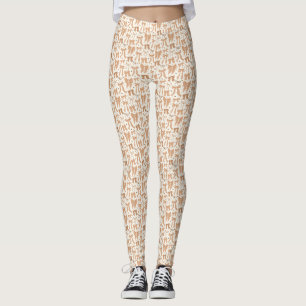 Legging Padrão Desenhado da Mão dos Arcos Terracotta Coque