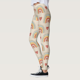 Legging Padrão do arco-íris boêmico-cônico