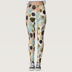 Legging Padrão do círculo de abstrato - com brilho e manch