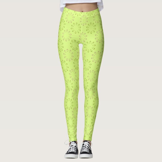 Legging Padrão do Círculo Petal (Frente)