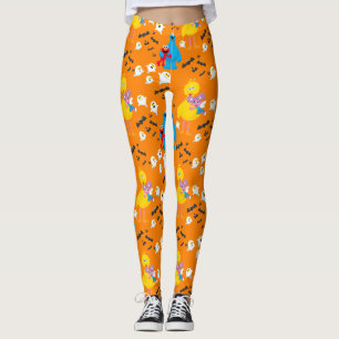Legging Padrão do Halloween Bats & Ghosts Street Sesame St