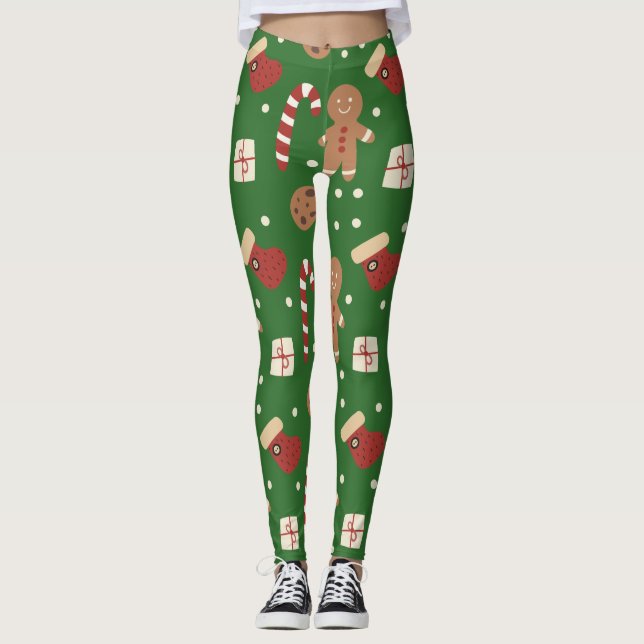 Legging Padrão do Homem de Pão de Natal (Frente)