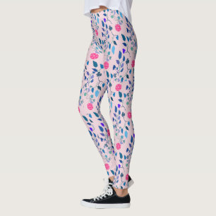 Legging Padrão do jogador de seleção de cor rosa e azul
