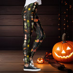 Legging Padrão do monstro do Dia das Bruxas<br><div class="desc">Vejam este adorável padrão de pernas de monstros de Halloween. Apresenta monstros e bruxas bonitos do Halloween,  folhas ornamentais,  aranhas e abóboras. Você encontrará itens correspondentes na coleção. Há também t-shirts de Halloween com vários gráficos.</div>