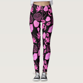 Legging Padrão do Namorados rosa