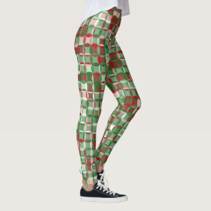 Legging Padrão do Quadro de Cheques Bohemian Funky Christ