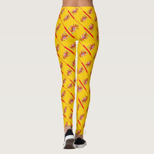 Legging padrão do sinalizador de espanha (Verso)