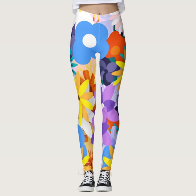 Legging Padrão do ventilador retrô 60s 70s (Frente)