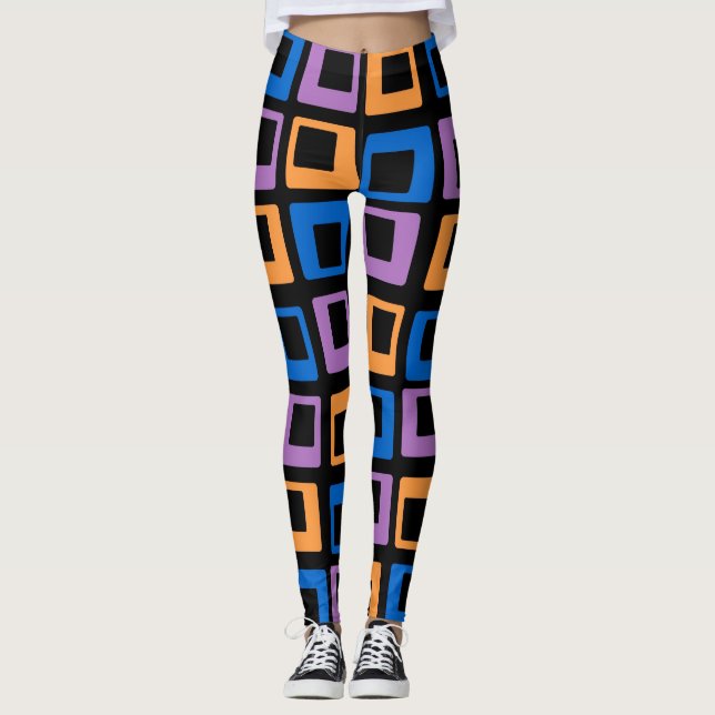 Legging Padrão dos quadrados de cores retrorreflectores nº (Frente)