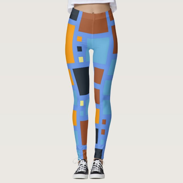 Legging Padrão dos quadrados de cores retrorreflectores nº (Frente)