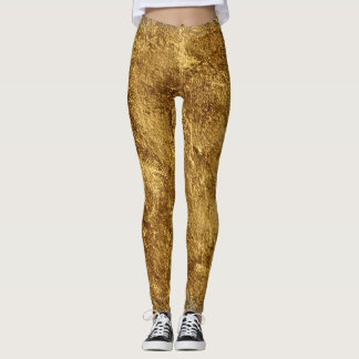 Legging padrão dourado